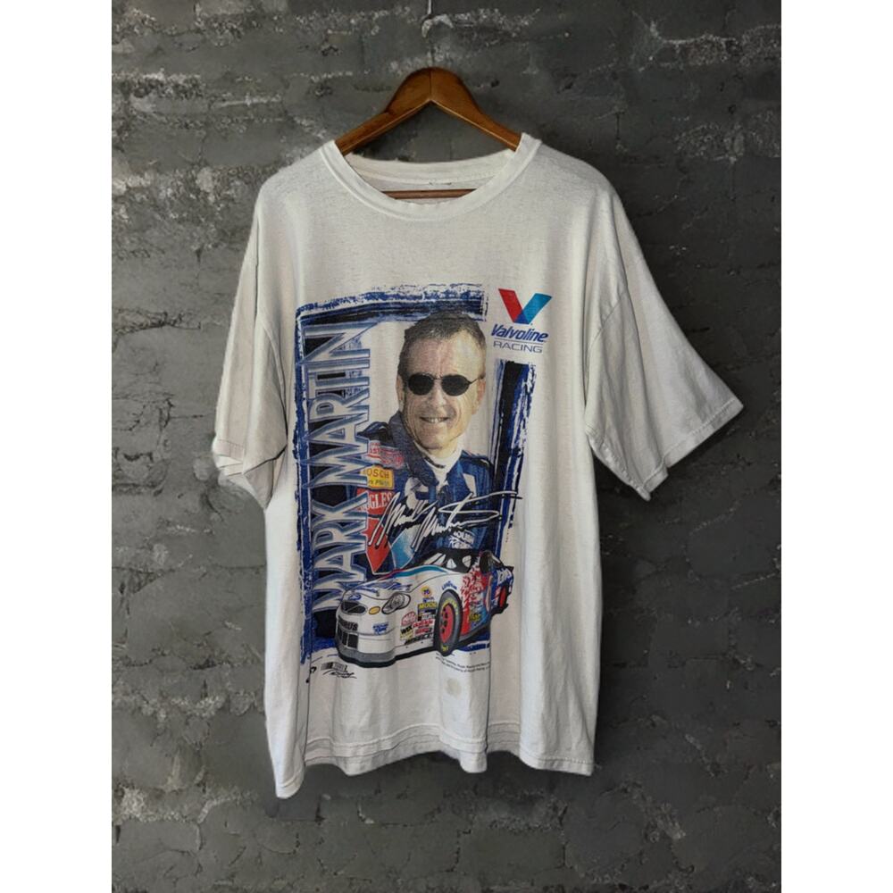 Vintage Mark Martin Valvoline Racing NASCAR Double Sided Graphic Tee XL